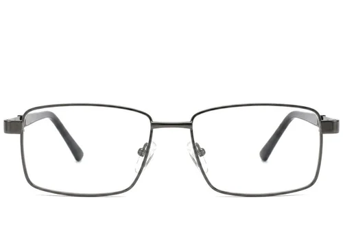 Lunettes rectangulaires en métal gris #BS2012-1001
