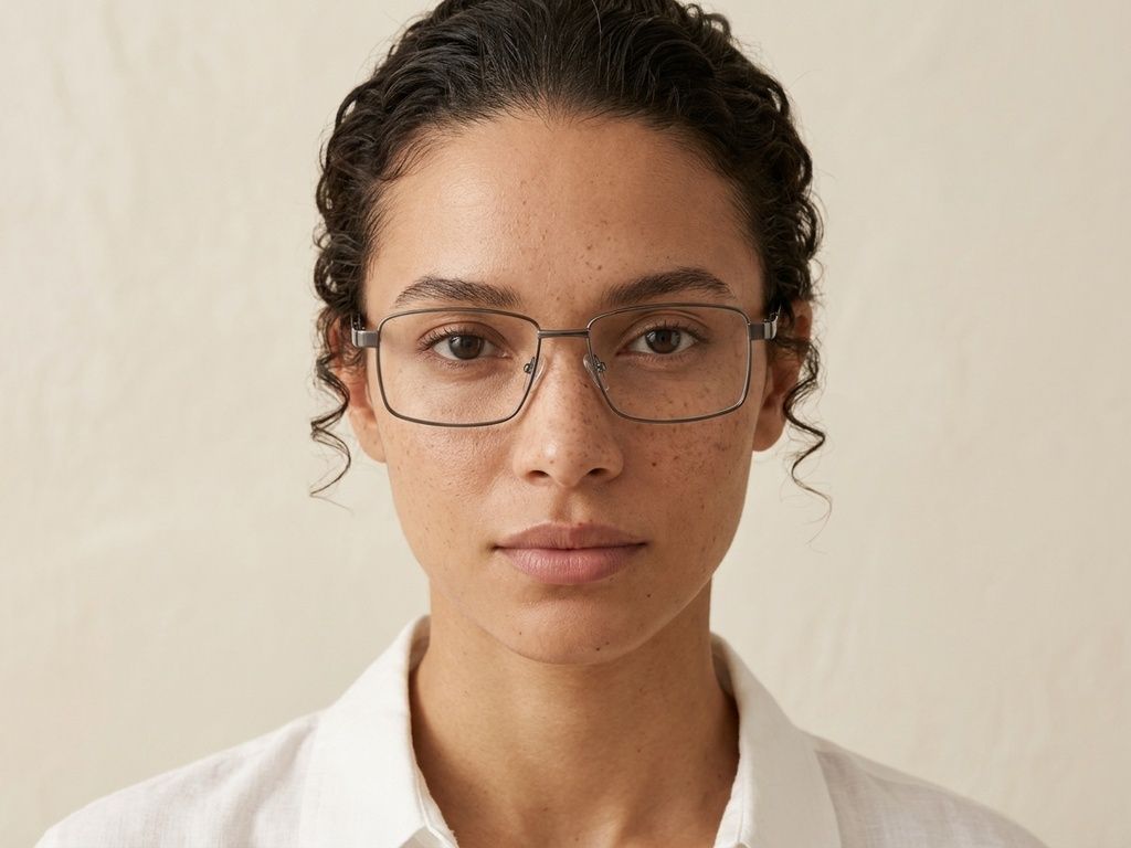 Rectangular Gray Metal Glasses #BS2012-1001