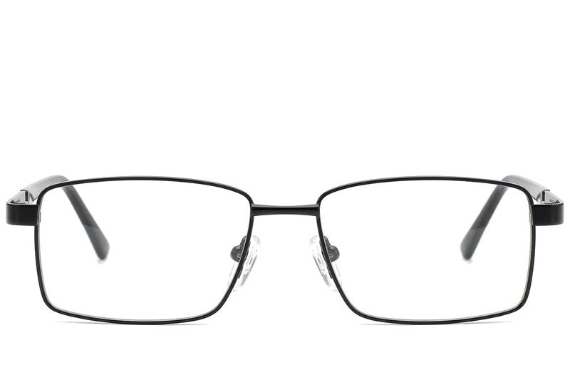 Rechteckige schwarze Metallbrille #BS2012-1002