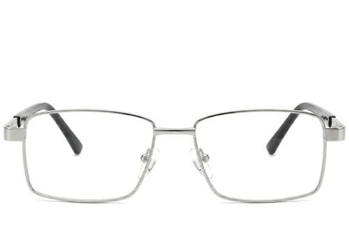 Lunettes rectangulaires en métal argenté #BS2012-1003