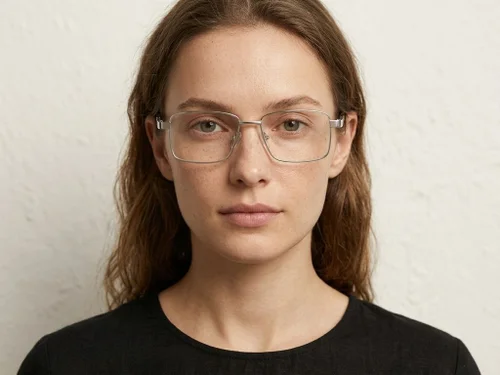 Lunettes rectangulaires en métal argenté #BS2012-1003