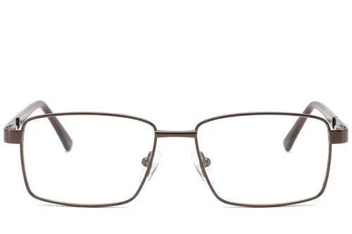 Lunettes rectangulaires en métal brun #BS2012-1004