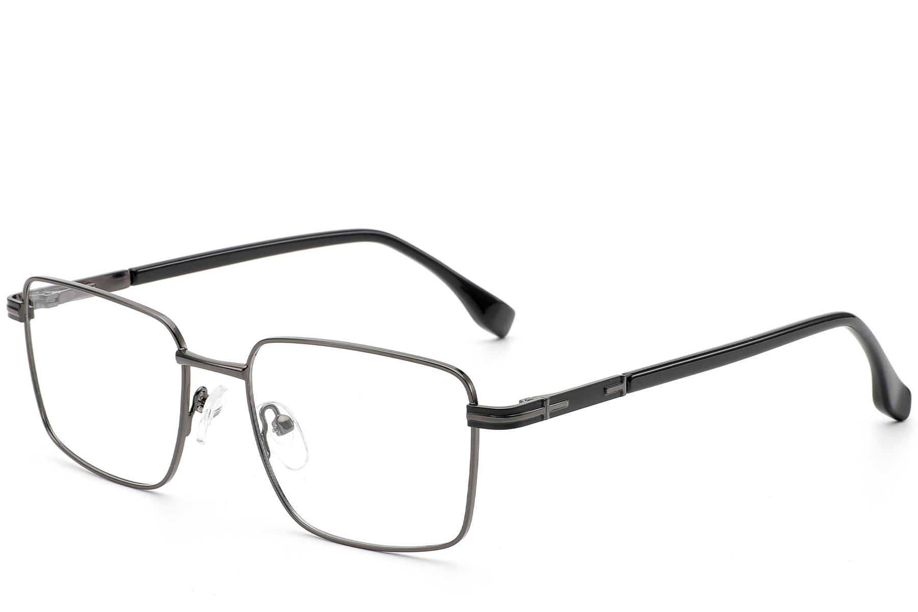 Lunettes rectangulaires en métal gris #BS2012-1006