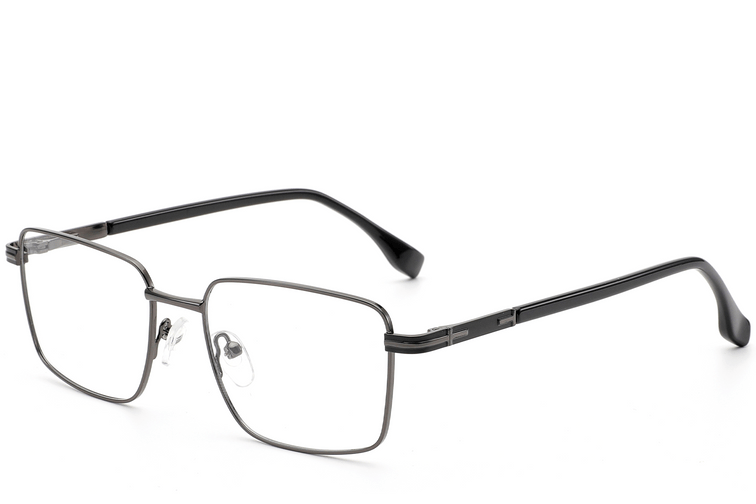 Rechteckige graue Metallbrille #BS2012-1006