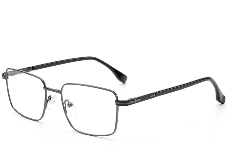 Rectangular Gray Metal Glasses #BS2012-1006