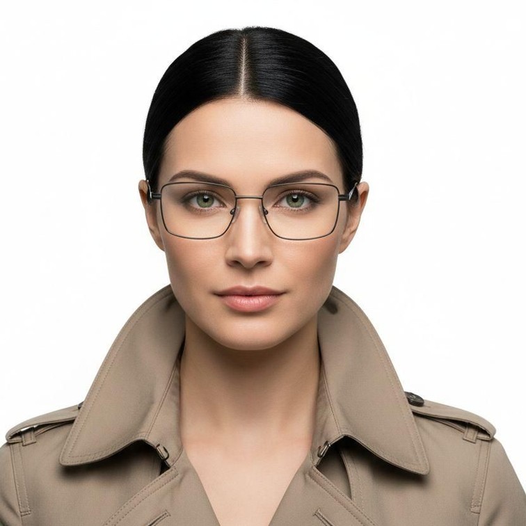 Rectangular Gray Metal Glasses #BS2012-1006