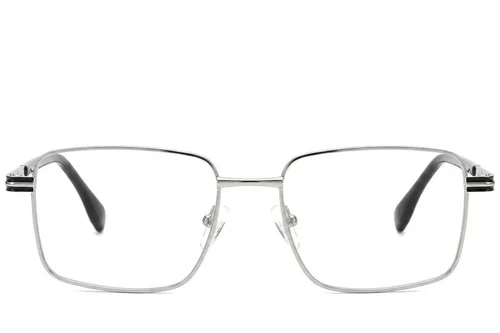 Lunettes rectangulaires en métal argenté #BS2012-1008