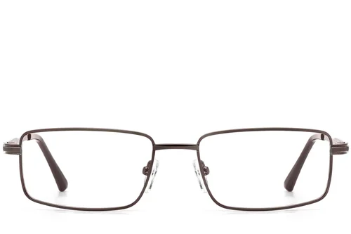 Lunettes rectangulaires en métal brun #BS2012-1011