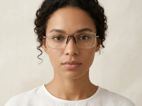 Lunettes rectangulaires en métal doré #BS2012-1012