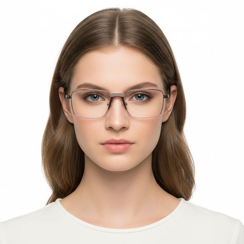 Lunettes rectangulaires en métal doré #BS2012-1012