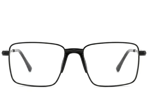 Lunettes rectangulaires en métal noir #BS2012-1014
