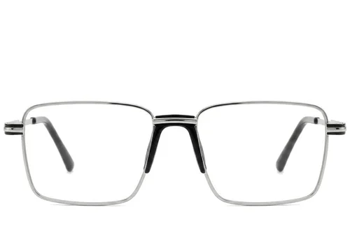 Lunettes rectangulaires en métal argenté #BS2012-1015