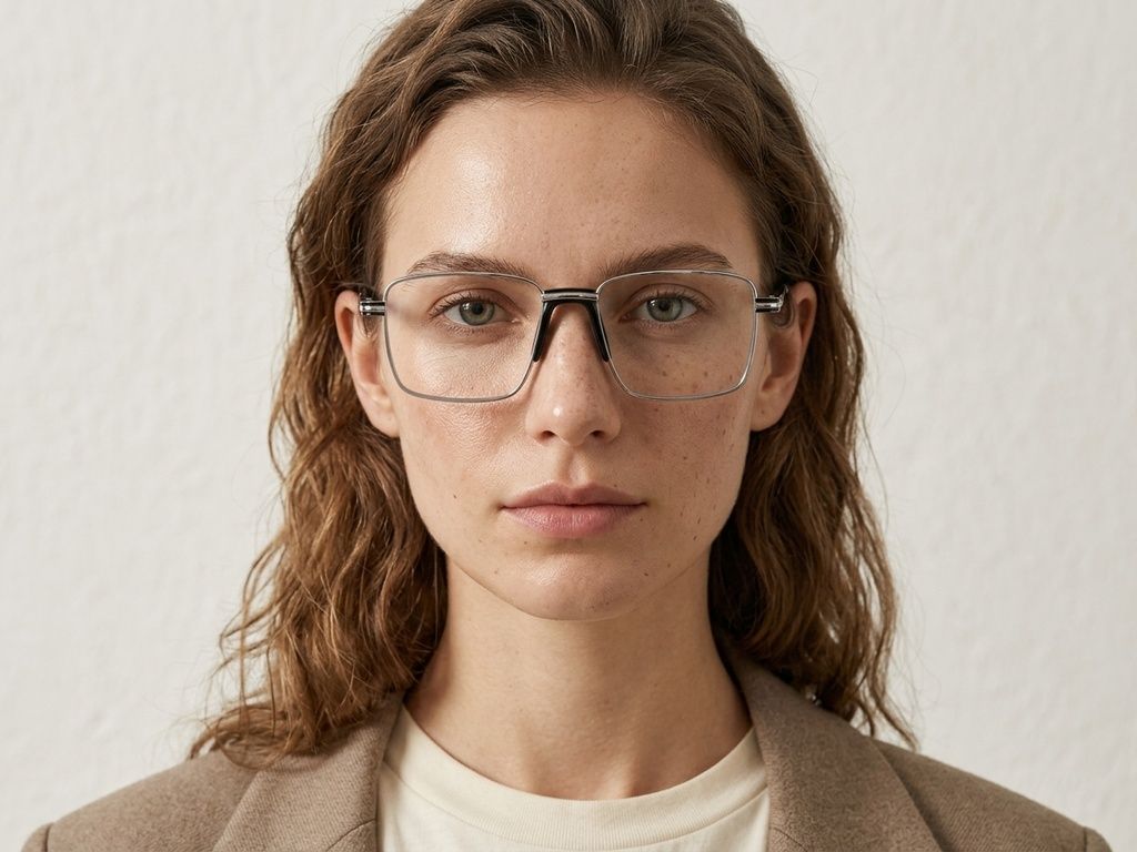 Rectangular Silver Metal Glasses #BS2012-1015