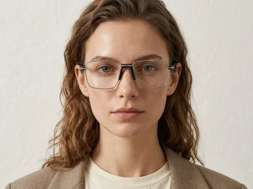 Lunettes rectangulaires en métal argenté #BS2012-1015