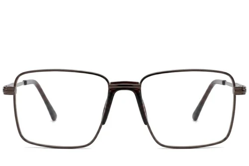 Lunettes rectangulaires en métal brun #BS2012-1016