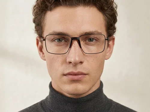 Lunettes rectangulaires en métal brun #BS2012-1016