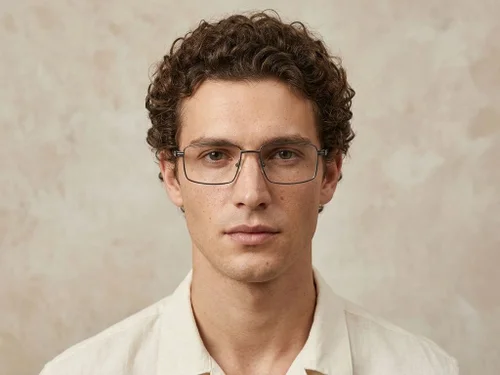Lunettes rectangulaires en métal gris #BS2012-1018