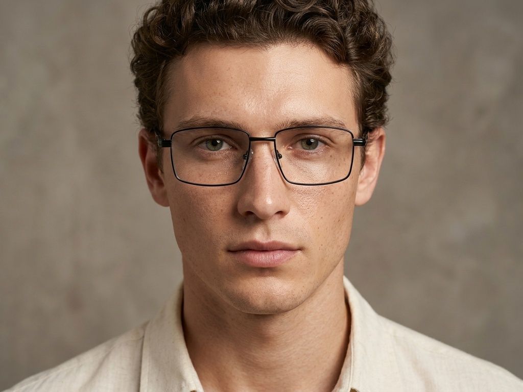 Rectangular Black Metal Glasses #BS2012-1019