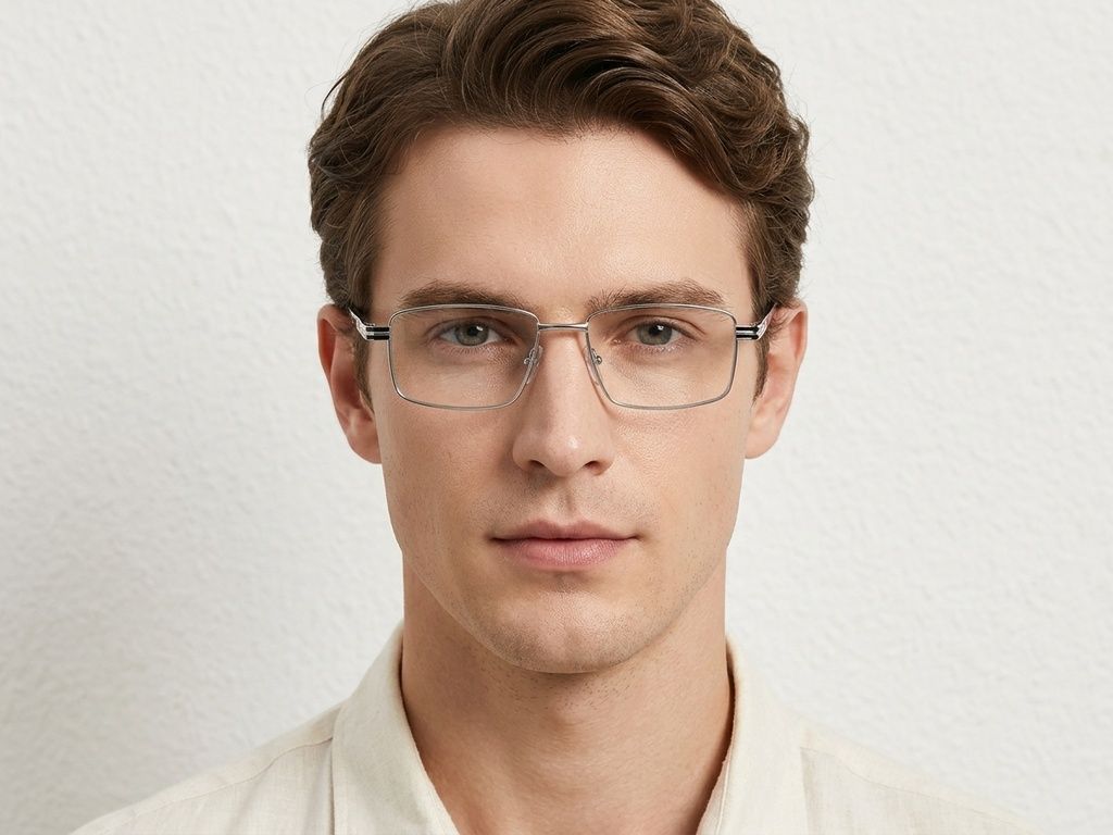 Rectangular Silver Metal Glasses #BS2012-1020