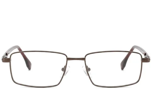 Lunettes rectangulaires en métal brun #BS2012-1021