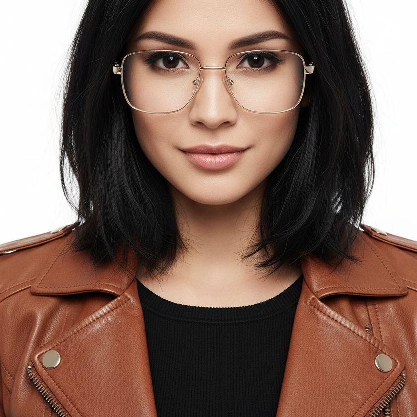 Rectangular Golden Metal Glasses #BS2012-1022