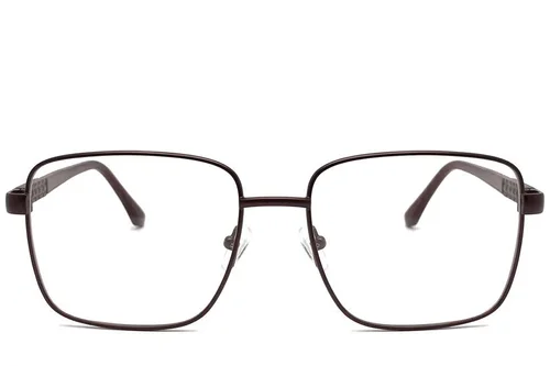 Lunettes rectangulaires en métal brun #BS2012-1024
