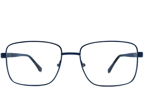 Lunettes rectangulaires en métal bleu #BS2012-1025