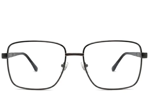 Lunettes rectangulaires en métal gris #BS2012-1026