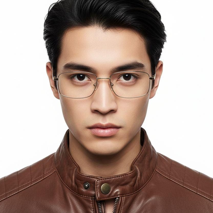 Rectangular Golden Metal Glasses #BS2012-1028