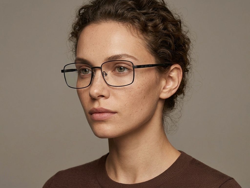Gafas rectangulares de metal negro #BS2012-1029