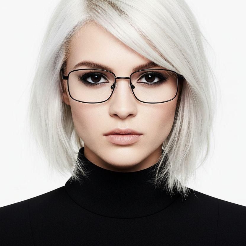 Rectangular Black Metal Glasses #BS2012-1029