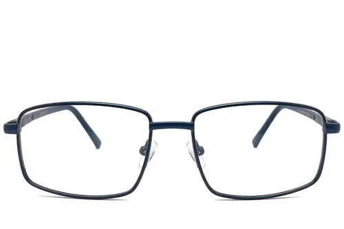 Lunettes rectangulaires en métal bleu #BS2012-1030