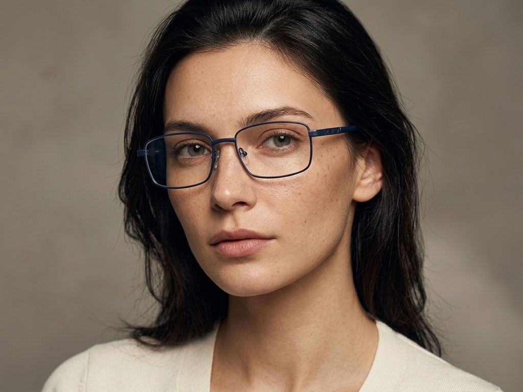 Gafas rectangulares de metal azul #BS2012-1030