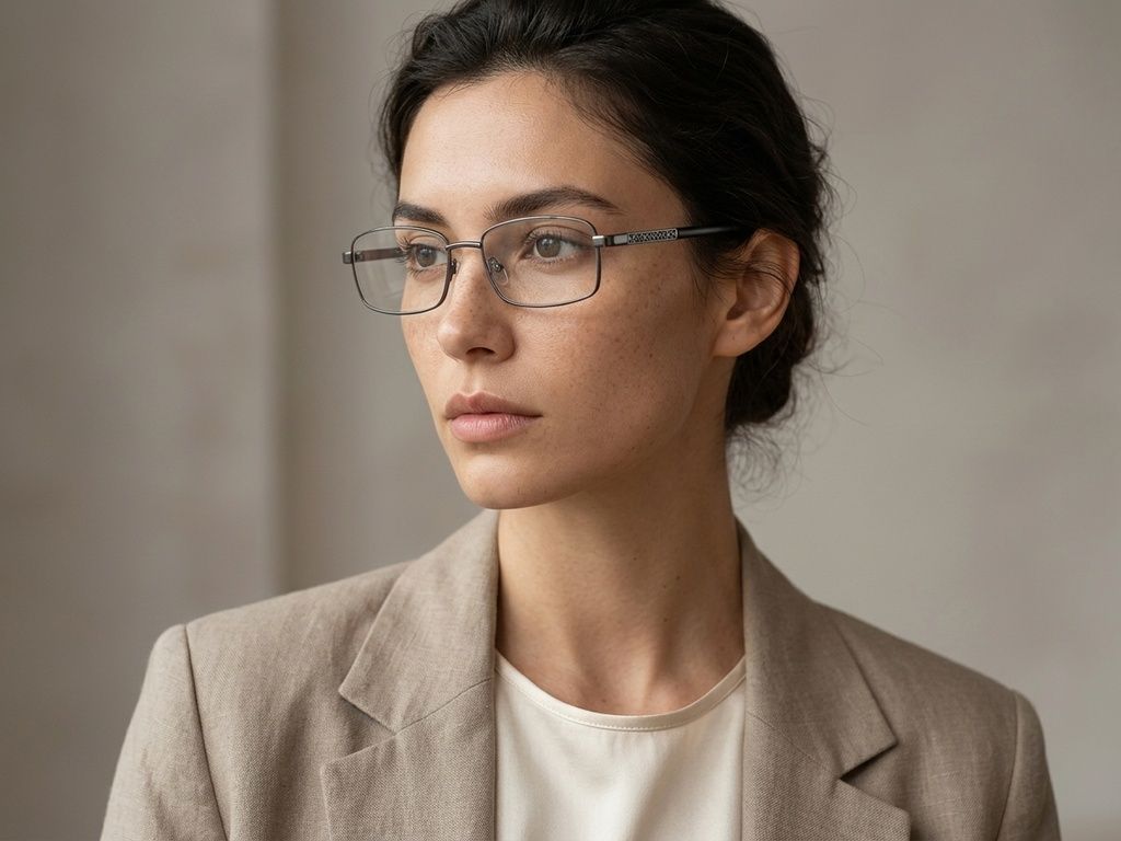 Rectangular Grey Metal Glasses #BS2012-1031