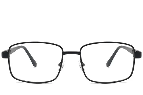 Lunettes rectangulaires en métal noir #BS2012-1034