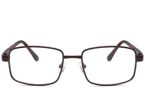 Lunettes rectangulaires en métal brun #BS2012-1035