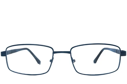 Lunettes rectangulaires en métal bleu #BS2012-1036