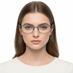 Gafas rectangulares de metal azul #BS2012-1036