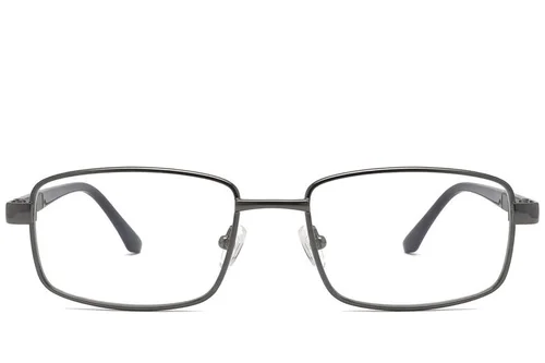 Lunettes rectangulaires en métal gris #BS2012-1037