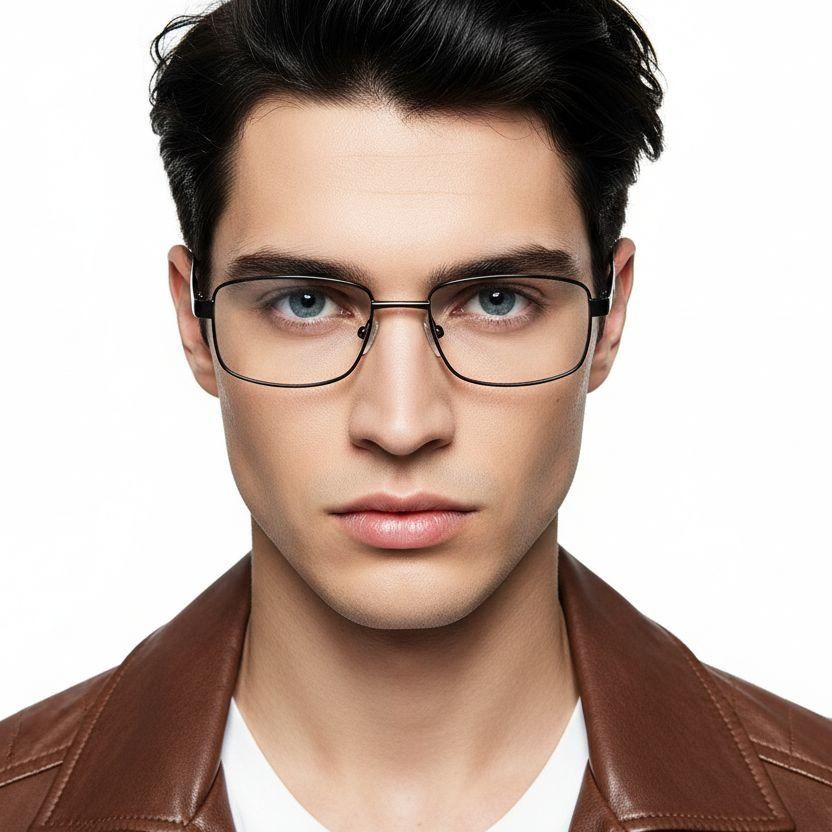 Rectangular Grey Metal Glasses #BS2012-1037