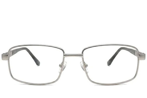 Lunettes rectangulaires en métal argenté #BS2012-1038