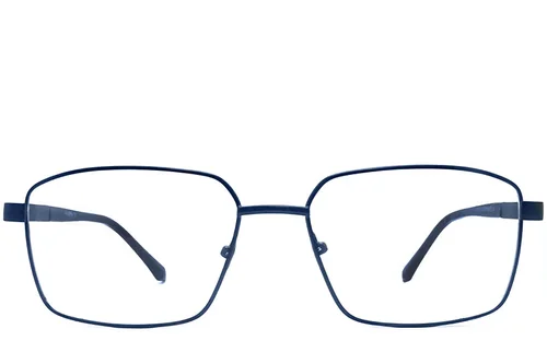 Lunettes rectangulaires en métal bleu #BS2012-1041
