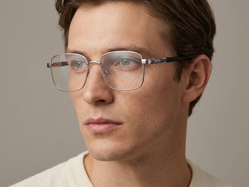 Rectangular Golden Metal Glasses #BS2012-1043