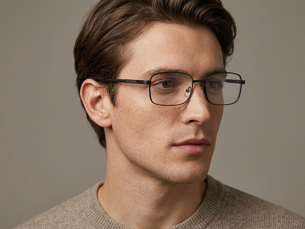 Rectangular Black Metal Glasses #BS2012-1045