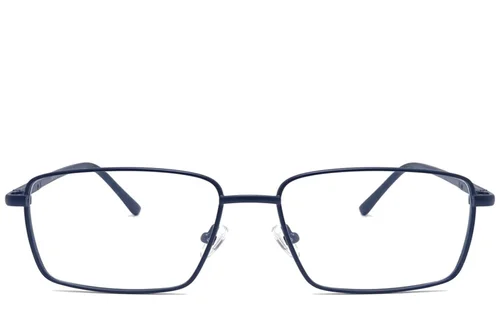 Lunettes rectangulaires en métal bleu #BS2012-1046