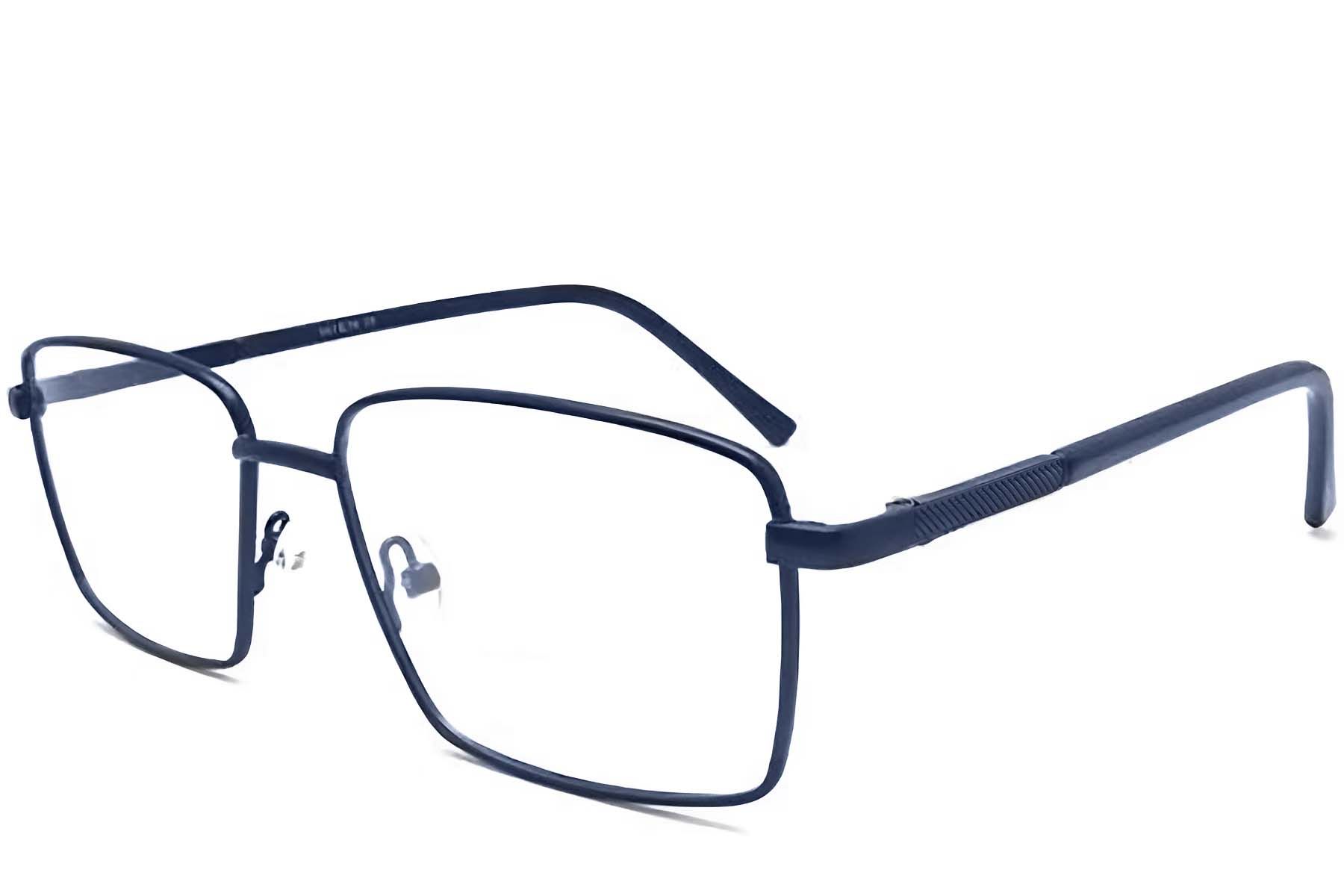 Rectangular Blue Metal Glasses #BS2012-1046
