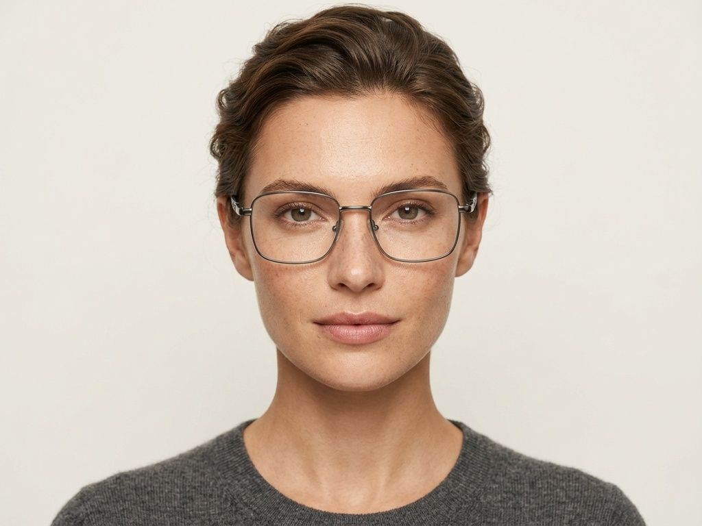 Rectangular Grey Metal Glasses #BS2012-1047