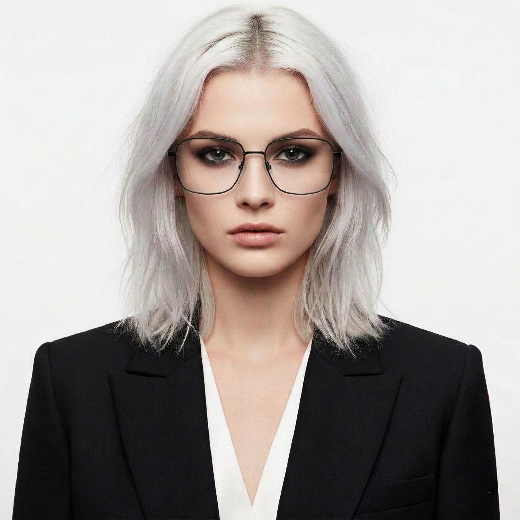 Rectangular Grey Metal Glasses #BS2012-1047
