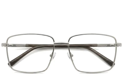Lunettes rectangulaires en métal argenté #BS2012-1048