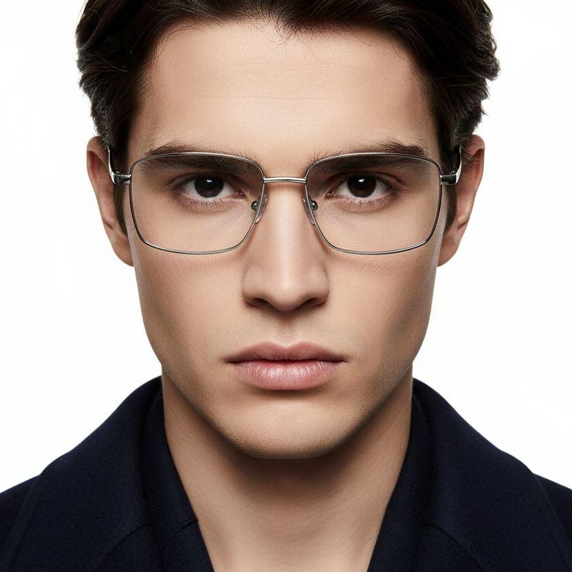 Vasos rectangulares de metal plateado #BS2012-1048